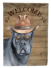Load image into Gallery viewer, Cane Corso Cowboy Dog Welcome Garden Flag – Western-Style Dog with Hat &amp; Sunglasses CK6300GF