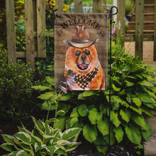 Load image into Gallery viewer, Chow Chow Cowboy Dog Welcome Garden Flag – Western-Style Dog with Hat &amp; Sunglasses CK6307GF