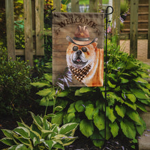 Load image into Gallery viewer, Chow Chow #2 Cowboy Dog Welcome Garden Flag – Western-Style Dog with Hat &amp; Sunglasses CK6308GF