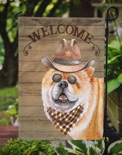 Load image into Gallery viewer, Chow Chow #2 Cowboy Dog Welcome Garden Flag – Western-Style Dog with Hat &amp; Sunglasses CK6308GF