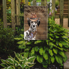 Load image into Gallery viewer, Dalmatian Cowboy Dog Welcome Garden Flag – Western-Style Dog with Hat &amp; Sunglasses CK6313GF