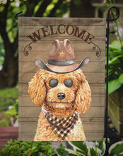 Load image into Gallery viewer, Poodle Cowboy Dog Welcome Garden Flag – Western-Style Dog with Hat &amp; Sunglasses CK6325GF