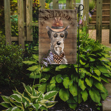 Load image into Gallery viewer, Irish Wolfhound Cowboy Dog Welcome Garden Flag – Western-Style Dog with Hat &amp; Sunglasses CK6335GF