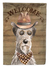 Load image into Gallery viewer, Irish Wolfhound Cowboy Dog Welcome Garden Flag – Western-Style Dog with Hat &amp; Sunglasses CK6335GF