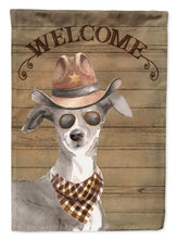 Load image into Gallery viewer, Italian Greyhound Cowboy Dog Welcome Garden Flag – Western-Style Dog with Hat &amp; Sunglasses CK6336GF