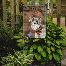 Load image into Gallery viewer, Schnauzer #2 Cowboy Dog Welcome Garden Flag – Western-Style Dog with Hat &amp; Sunglasses CK6356GF