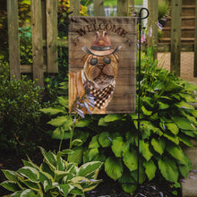 Load image into Gallery viewer, Shar Pei Cowboy Dog Welcome Garden Flag – Western-Style Dog with Hat &amp; Sunglasses CK6358GF