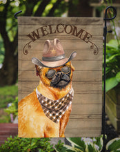 Load image into Gallery viewer, Small Brabant Griffon Cowboy Dog Welcome Garden Flag – Western-Style Dog with Hat &amp; Sunglasses CK6365GF