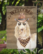 Load image into Gallery viewer, Spinone Italiano Cowboy Dog Welcome Garden Flag – Western-Style Dog with Hat &amp; Sunglasses CK6366GF