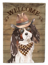 Load image into Gallery viewer, Tricolor Cavalier Spaniel Country Dog Flag Canvas House Size CK6371CHF