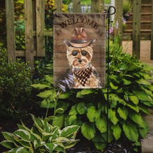 Load image into Gallery viewer, Yorkshire Terrier #2 Cowboy Dog Welcome Garden Flag – Western-Style Dog with Hat &amp; Sunglasses CK6380GF