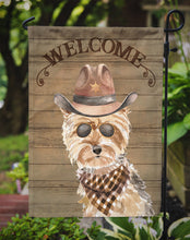 Load image into Gallery viewer, Yorkshire Terrier #2 Cowboy Dog Welcome Garden Flag – Western-Style Dog with Hat &amp; Sunglasses CK6380GF