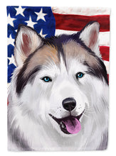 Load image into Gallery viewer, Alaskan Husky American Flag Flag Canvas House Size CK6389CHF