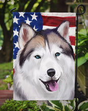 Load image into Gallery viewer, Alaskan Husky American Flag Garden Flag - Outdoor Decorative Yard Flag CK6389GF