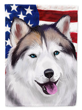 Load image into Gallery viewer, Alaskan Husky American Flag Garden Flag - Outdoor Decorative Yard Flag CK6389GF