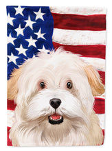 Load image into Gallery viewer, Alpine Spaniel American Flag Garden Flag - Outdoor Decorative Yard Flag CK6394GF