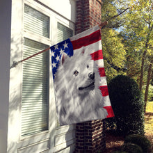 Load image into Gallery viewer, American Eskimo Dog American Flag Flag Canvas House Size CK6398CHF
