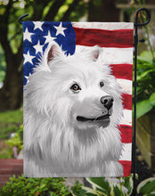 Load image into Gallery viewer, American Eskimo Dog American Flag Garden Flag - Outdoor Decorative Yard Flag CK6398GF