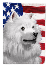 Load image into Gallery viewer, American Eskimo Dog American Flag Garden Flag - Outdoor Decorative Yard Flag CK6398GF