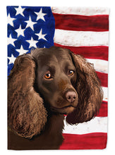 Load image into Gallery viewer, American Water Spaniel  American Flag Flag Canvas House Size CK6402CHF
