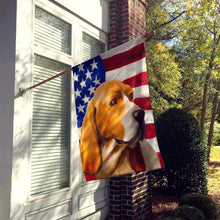 Load image into Gallery viewer, Artois Hound Dog American Flag Flag Canvas House Size CK6409CHF