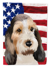 Load image into Gallery viewer, Grand Basset Griffon Vendeen American Flag Garden Flag - Outdoor Decorative Yard Flag CK6419GF