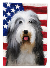 Load image into Gallery viewer, Bearded Collie American Flag Flag Canvas House Size CK6423CHF