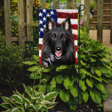 Load image into Gallery viewer, Belgian Groenendael American Flag Garden Flag - Outdoor Decorative Yard Flag CK6426GF