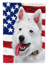Load image into Gallery viewer, Berger Blanc Suisse American Flag Flag Canvas House Size CK6431CHF