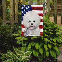 Load image into Gallery viewer, Bichon Frise  American Flag Garden Flag - Outdoor Decorative Yard Flag CK6434GF