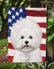 Load image into Gallery viewer, Bichon Frise  American Flag Garden Flag - Outdoor Decorative Yard Flag CK6434GF