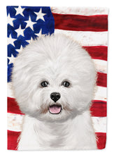 Load image into Gallery viewer, Bichon Frise  American Flag Garden Flag - Outdoor Decorative Yard Flag CK6434GF