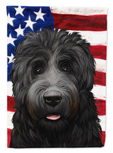 Load image into Gallery viewer, Black Russian Terrier American Flag Garden Flag - Outdoor Decorative Yard Flag CK6438GF