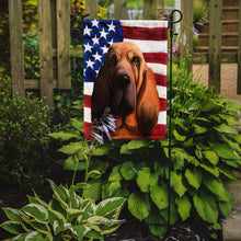 Load image into Gallery viewer, Bloodhound Dog American Flag Garden Flag - Outdoor Decorative Yard Flag CK6440GF