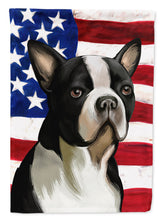 Load image into Gallery viewer, Boston Terrier Dog American Flag Garden Flag - Outdoor Decorative Yard Flag CK6451GF