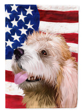 Load image into Gallery viewer, Briquet Griffon Vendeen American Flag Flag Canvas House Size CK6462CHF