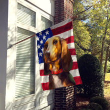 Load image into Gallery viewer, Bruno Jura Hound Dog American Flag Flag Canvas House Size CK6464CHF