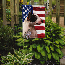 Load image into Gallery viewer, Bull Terrier Miniature American Flag Garden Flag - Outdoor Decorative Yard Flag CK6466GF