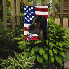Load image into Gallery viewer, Portuguese Cattle Dog American Flag Garden Flag - Outdoor Decorative Yard Flag CK6476GF