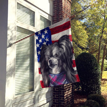 Load image into Gallery viewer, Chinese Crested Dog American Flag Flag Canvas House Size CK6487CHF