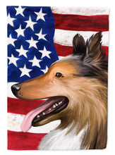 Load image into Gallery viewer, Collie Smooth Dog American Flag Flag Canvas House Size CK6493CHF