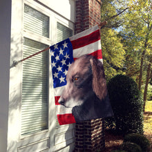 Load image into Gallery viewer, Curly-Coated Retriever American Flag Flag Canvas House Size CK6498CHF