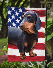 Load image into Gallery viewer, Dachshund Dog American Flag Garden Flag - Outdoor Decorative Yard Flag CK6500GF