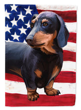 Load image into Gallery viewer, Dachshund Dog American Flag Garden Flag - Outdoor Decorative Yard Flag CK6500GF