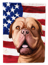 Load image into Gallery viewer, Dogue de Bordeaux Dog American Flag Garden Flag - Outdoor Decorative Yard Flag CK6505GF