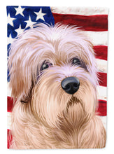 Load image into Gallery viewer, Dutch Smoushond Dog American Flag Garden Flag - Outdoor Decorative Yard Flag CK6508GF