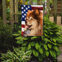 Load image into Gallery viewer, Finnish Lapphund Dog American Flag Garden Flag - Outdoor Decorative Yard Flag CK6524GF