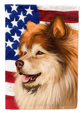 Load image into Gallery viewer, Finnish Lapphund Dog American Flag Garden Flag - Outdoor Decorative Yard Flag CK6524GF