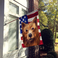 Load image into Gallery viewer, Finnish Spitz Dog American Flag Flag Canvas House Size CK6525CHF