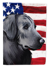Load image into Gallery viewer, Flat-Coated Retriever American Flag Garden Flag - Outdoor Decorative Yard Flag CK6526GF